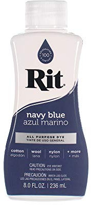 Craft County Rit Farbstoffflüssigkeit „Breite Auswahl an Farben“ 8 Oz. (Navy blau)