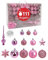 WOMA Christbaumkugeln Set Rosa & 19 weiteren Farben - 111er Weihnachtskugeln Set inkl. Metallhaken - Weihnachtskugeln Kunststoff - Weihnachtsbaum Deko & Christbaumschmuck