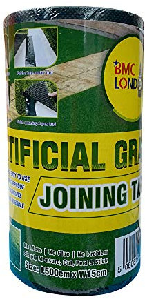 BMC LONDON Artificial Grass Joint Seaming Tape 5 Metre Roll 15cm Wide Self Adhesive Joining Turf Tape Connecting Synthetic Lawn Carpet for Garden Outdoor