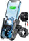 KEWIG Motorrad-Handy-Halterung Ladegerät USB QC 3.0 36 W Schnellladeanschluss, rutschfeste Aluminiumlegierung, IP66, Lenker oder Spiegelstange, verstellbare Passform 10.2–17.8 cm