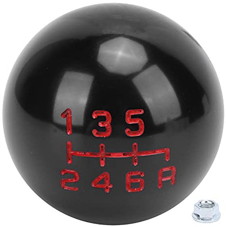 Akozon Gear Shift Knob 6 Speed Round Shifter Knob Gear Lever Head Gear Stick Knob M10x1.5 Round Replacement for Civic Fit FD2 FN2 EP3 DC2 DC5 S2000 F20C(6-stop black)