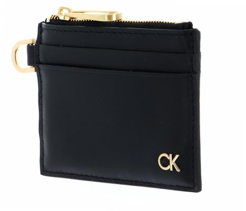 Calvin Klein Herren icon 4 Fächer Kartenhalter mit Reißverschluss, Schwarz, Einheitsgröße, schwarzes, Tek Beden, Casual
