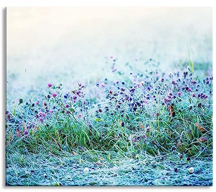 Plaque de recouvrement de plaque de cuisson en verre véritable avec protection anti-éclaboussures Violet Aspect rétro 60 x 52 cm