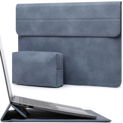 HYZUO 13 Pouces Housses Ordinateur Portable Sacoche avec Fonction Stand pour MacBook Air 13 M5 M4 M3 M2 M1 2026-2018, 2026 13 MacBook Neo, MacBook Pro 13 M2 M1 2026-2016, iPad Pro/Air 13, Bleu Haze
