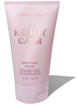 The Beachwaver Co. Keep It Calm Smoothing Cream - Full Size (3.8 Oz) | Styling Cream for Smooth, Sleek Hair | Anti-Frizz Flyaway Tamer w/HiX Vegan Bond Multipliers | Polynesian Pink Sugar