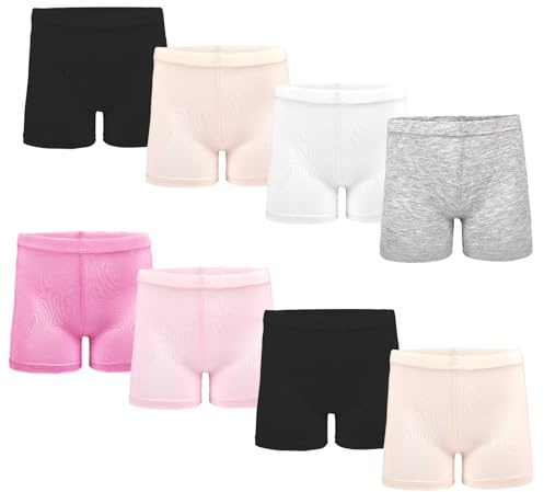 ZERULETS Girls Safety Short Dress Dance Breathable Shorts 8 Pack Kids Bike Cycling Shorts 3-4 Years - 110