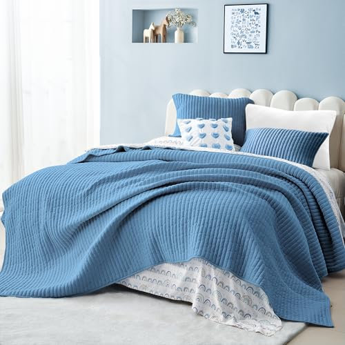 SHALALA - Juego de edredón de punto jersey, refrescante, 2 piezas, camiseta jaspeada, suave, transpirable, similar al tencel, resistente a las arrugas, ropa de cama para todas las estaciones, suave y