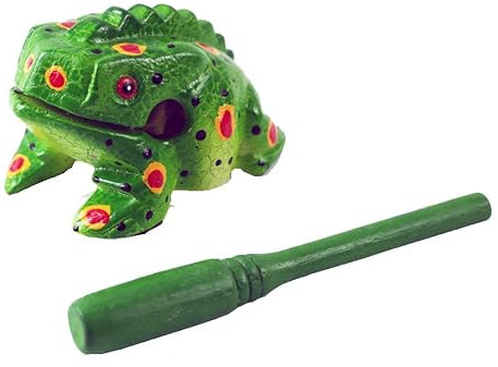 Frosch Guiro 10,2 cm Holzblock Musikinstrument Percussion Musikinstrument Perfekte Größe Naturholz Güiro Frosch (Grün)