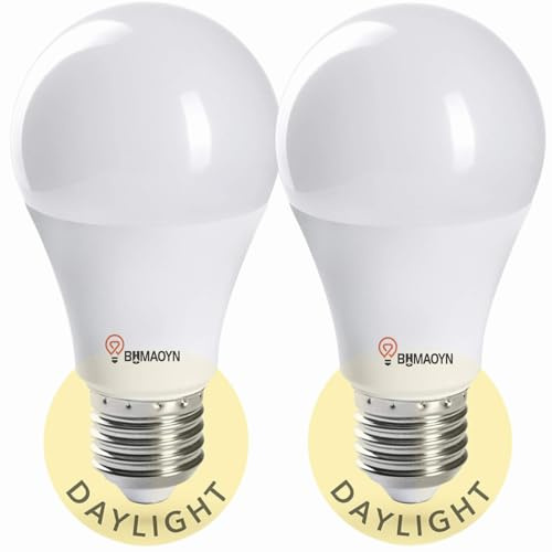 BHMAOYN Bombilla Con Sensor de Luz,15W E27 Bombilla Led Sustituye 150W,5000K Blanco Frío 1700LM Lámpara Led Para Escaleras Aseos Jardín Balcón Garaje,Set de 2