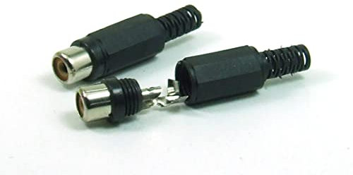 PQMEGA 2 pcs. x RCA Cinch Socket 1 way Black Plastic #A4923