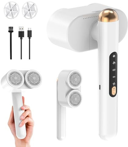 Smiling Shark Fusselrasierer, M-3 Elektrisch Kabellos Flusenrasierer Aufladbar 4 Einstellbaren 90° Drehbar Griff Tragbar Flusenrasierer Für Alle Arten Von Kleidung & Möbeln, Lint-Remover-Fabric-Shaver