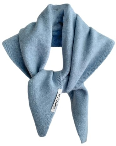Wendyfull Triangle Scarf for Women Wool Headscarf Cashmere Feel Women's Fashion Knitted Shawl Y2K Streetwear Accessories