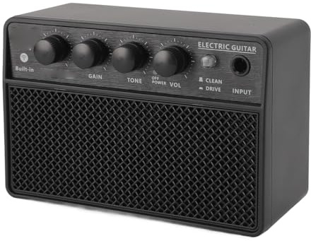 Irfora 10W Basförstärkare med Subwoofer för Gitarr, Bärbar Laddningsbar Förstärkare med USB C-gränssnitt, 4-timmars Användningstid, 6,35 Mm Jack, Live Utomhus Svart