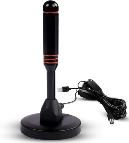 Bärbar Freeview HD TV-antenn med magnetisk bas – inomhus utomhus digital antenn för DVB-T/T2 TV-apparater och husvagnar