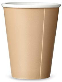 Taza de café de porcelana con acabado mate, sin asa, grande, diseño de taza de té, color naranja, 0,30 L