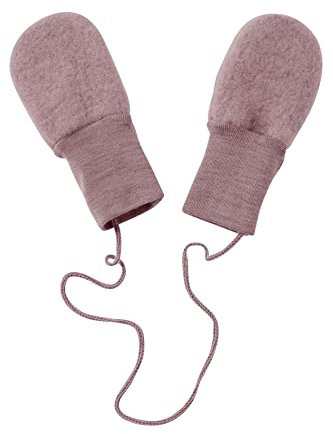 Engel Baby Fäustel ohne Daumen, Fleece, 100% Schurwolle (kbT) (50/56, Rosenholz melange)