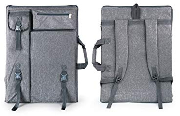 Maya Star Multifuncional Artistas Campo Llevar Bolsas 4K Sketchpad Hombros Mochila Cartón Bolsas para Dibujo Dibujo Pintura Arte Suministros - Gris