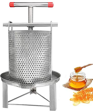 Honigpresse Extraktor aus Edelstahl,Haushaltshandbuch Honigpresse Wachspresse Bienenzucht Werkzeug,für Honig, Obst, Öldruckentwässerung