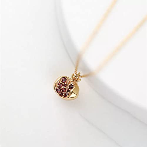 Halskette Anhänger Vintage 925 Sterling Silber Granatapfel Zirkon Anhänger Halskette für Frauen edlen Schmuck Party Geburtstag Hochzeit Weihnachts Geschenke für Frauen
