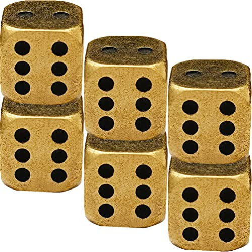 Toyvian Rustikaler 6-seitiger Messingwürfel Im Vintage-Stil Für Den Mathematikunterricht Rollenspiele Und Unterhaltung
