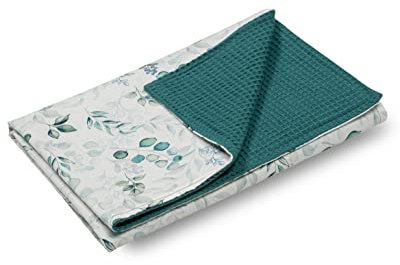 ULLENBOOM ® Babydecke 70x100 cm, Eukalyptus-Petrol (Made in EU) - Baby Decke Neugeborenen, Aus 100% Oeko TEX Baumwolle, ideal für Kinderwagen