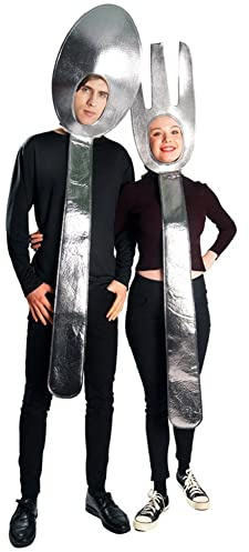 Keuyeo Disfraz De Túnica Unisex para Adultos, Cuchara, Tenedor, Sopa, Divertidos Trajes De Utensilios De Cocina para Parejas, Cosplay De Halloween, Mono De Fiesta para Amantes De Adultos