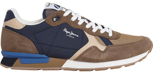 Pepe Jeans Brit Colors M, Sneak Uomo, Brown Mink Beige, 42 EU