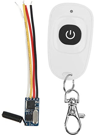 Telecomando E Ricevente + Interruttore Relè, 12V Interruttore di Controllo Remoto Kit Mini RF Wireless 433 Mhz, Modulo Relè Led Ad Alta Sensibilità, 3,5-12 V CC, per Garage, Serrature, Cicalini