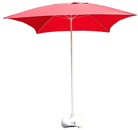 2M Garden Umbrella Parasol 6.6' Square Outdoor Patio Umbrella for Beach Poolside Yard Commercial Events Vibrant Red Shade for Sun Protection
