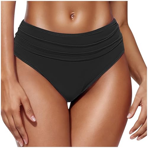 Compra Online Braguitas de Bikinis Mujer Cintura Alta Ruched Bañadores Mujer Reductores Cómodas Bikini Parte de Abajo Bragas Bañador Reductor Barriga Parte Inferior de Bikini Vientre Piscina Playa