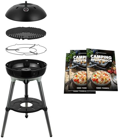 CADAC - Carri Chef 40 BBQ 50mBar + Camping-Kochbuch - Gasgrill mit Grillrost und Rezeptbuch - Camping und Grillzubehör - BBQ-Must-Haves