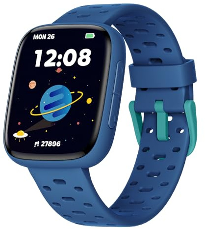TICTIKY Fitness Tracker Orologio Bambini 6-16 - Senza APP, 1,83 Schermo AMOLED Orologio Intelligent con Contapassi, Monitoraggio Sonno/Frequenza Cardiaco, IP68 Impermeabile Per Ragazzi e Ragazze