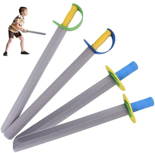 NASSMOSSE Espadas y Cuchillos de Espuma EVA para niños, Espada Pirata, Juguetes para Juego de imitación, Actividades de Fiesta, Rendimiento en guardería, 4 Uds.