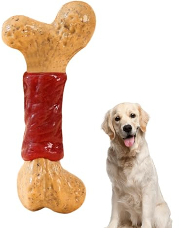 Générique Hundespielzeug - Robuster Knochen Mit Rinderduft | Interaktives Hundespielzeug | Zahnwechsel Zahnpflege Spielzeug Für Training & Langeweile, Thermoplastischer GüSafemBissfest