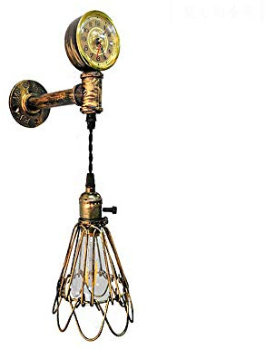 XANAYXWJ Lampade da Parete in Ferro Punk a Vapore Lampade da Parete industriali in Gabbia di Metallo Illuminazione da Parete per Tubi dell'Acqua Lampade da Parete retrò Applique da Parete Vintage