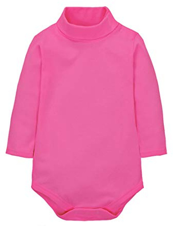 CuteOn bébé Garçons Filles Solide Couleur De base Col roulé Coton Bodysuit Top - Rose 24 Mois