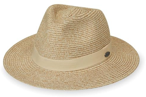 Wallaroo Hat Company Women’s Caroline Fedora (Beige) – UV Sun Protection, Packable, Sun Hat, Adjustable, Travel-Friendly, Medium Size – Summer Beach Hat, Festival Hat and Everyday Sun Protection