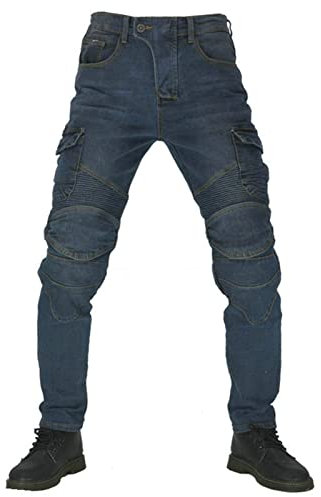 Motorradhose Herren Jeans Textil Motorrad Hose,Sportliche Motorrad Hose CE-geprüft Hüfte Und Knie Abnehmbare Armoured Modern-Fit Mit 4X Protect Pads (Blue,4XL)