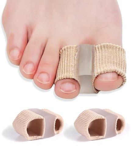 Séparateur d'orteils en gel avec 2 anneaux, correcteur d'hallux valgus pour hommes et femmes, protège-orteils, écarteurs d'orteils pour orteils qui se chevauchent et courbés, protège-orteils pour