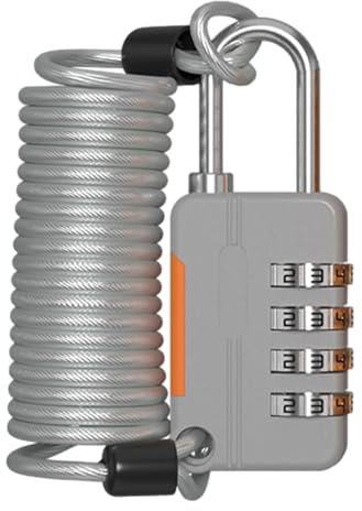 Aznever Kabelkombinationsschloss, Kabelschloss - Fahrrad-Zahlenschloss | Fahrradschloss, Kabelketten-Sicherheitspasswort, 4-stelliges Schloss, Diebstahlsicherung, Zahlencode, Sicherheit