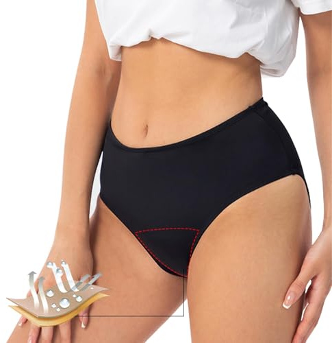Runmeihe Period Swimwear, Bikini Swimsuit Bottoms, Menstrual Leakproof Underwear for Swimming, Middle Waist Swimming Panties