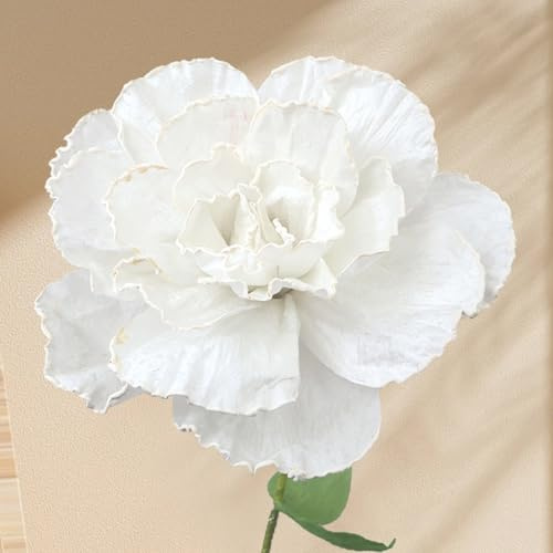 SCDOA Flores Gigantes for Decoracion,Flores Gigantes con Tallos Y Soportes,Flores Gigantes De Boda Enormes,Flores Gigantes for Decoracion,Flores De Papel Grandes(White,19.68in)