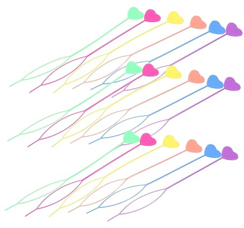 Ipetboom 30pièces Outils De Tressage Forme De Cœur Pour Queue De Cheval Accessoires De Coiffure Colorés Pour Garçon Fille Kit De Styling Capillaire Et Facile à Utiliser