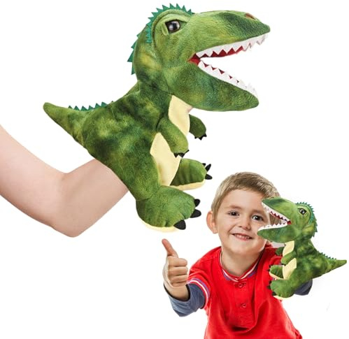 ACTOYS Marionette da Mano, Marionette a Forma di Animale per Bambini, Burattini da Mano per Bambini, Pupazzo di Peluche Natale, Pasqua, Regali di Compleanno per Raccontare Storie (Tirannosauro Rex)