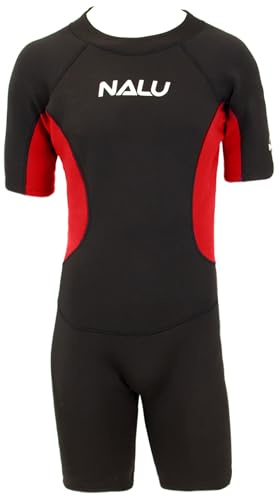 Combinaison de plongée courte en néoprène de 3 mm extensible pour la natation, le surf, la plongée pour homme et femme (rouge, tour de poitrine de 91,4 cm)