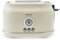 Karaca Retro 2 Slice Toaster Cream, 815w Cream – Stainless Steel Toaster with Adjustable Browning, Defrost, Reheat & Crumb Tray