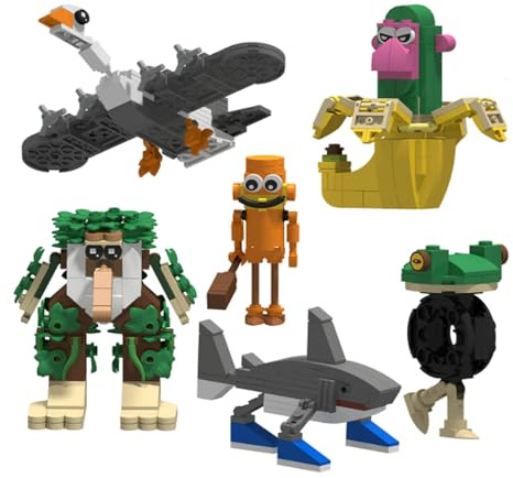 HeFZiYMOZaDP Sets de Bloques de construcción Italian Brainrot Juguetes,Set de 6 Memes Italianos Juguetes 3D, Bombardino Crocodilo, Tung Tung Tung Sahur, Tralalero Tralala & Ballerina Capuchina