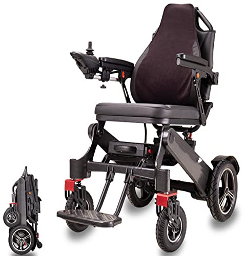 Silla de ruedas de aluminio plegable y ligera, silla de viaje portátil con capacidad de peso de 11 kg, opciones rojo/azul