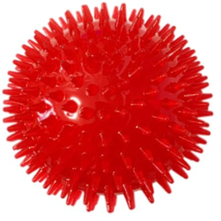 Takingup pipig hundboll, husdjur tugga spikig leksak giftfri valp tand rengöring leksaksbollar, röd 6 cm spikiga hundbollar, pipiga leksaker