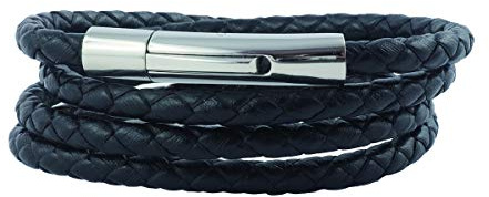 König Design läderkedja – läderhalsband – äkta läder – flätad – svart och brun – 3–8 mm – 17–100 cm – för kvinnor och män, Läder, Ingen ädelsten